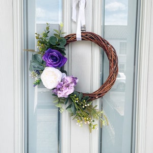 Spring wreath for front door, faux wreath, wreath hanger, wreaths for front door year round, door wreath, summer wreath, outdoor wreath