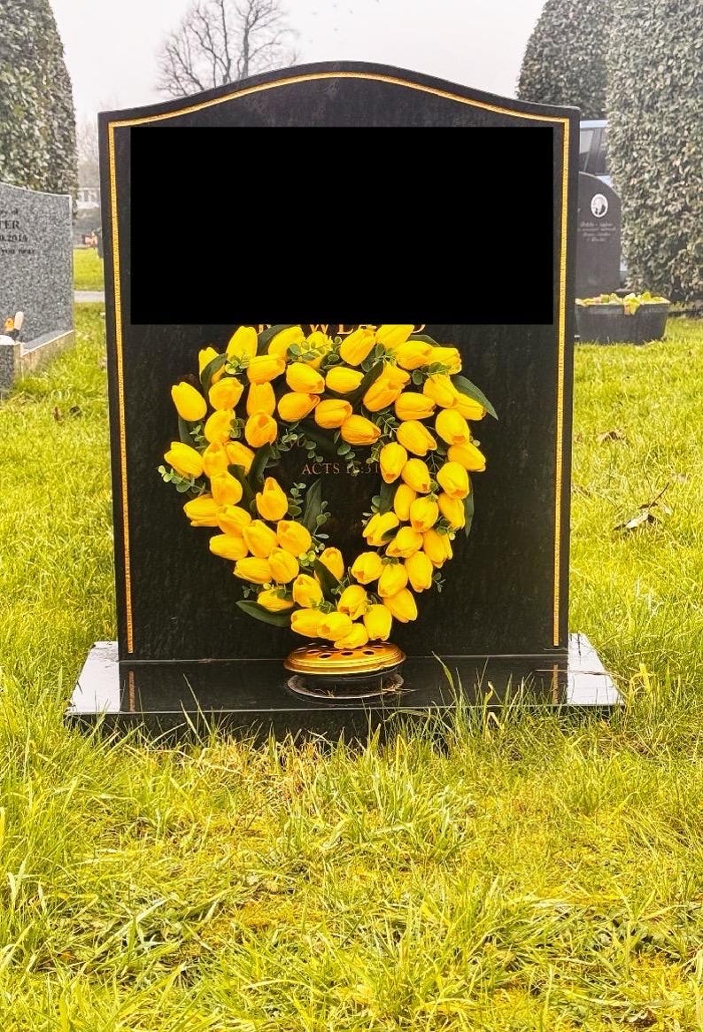 Wreath Inscription Tulip Heart Grave Wreath: Memorial Graveside Flowers - Etsy