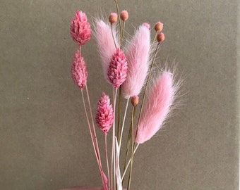 Dried Flowers Colour Collection | 30cm | Pink | Red | Violet |  Blue | Aqua | Neutral | Cake Topper | Craft | UK | small bunch flowers