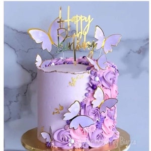 10 piece Butterfly Cake Toppers | Pink or Lilac | Cakes | Cupcakes | Arts  Crafting | Girl | Birthday Cake | Pretty Decoration | UK
