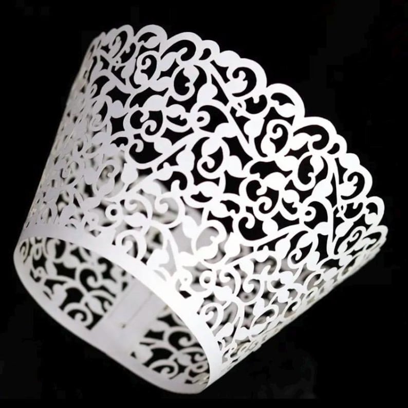 Wrapper Shape Laser Cut Pearlised Cupcake Wrappers: Pink, Gold, White or Mixed ...