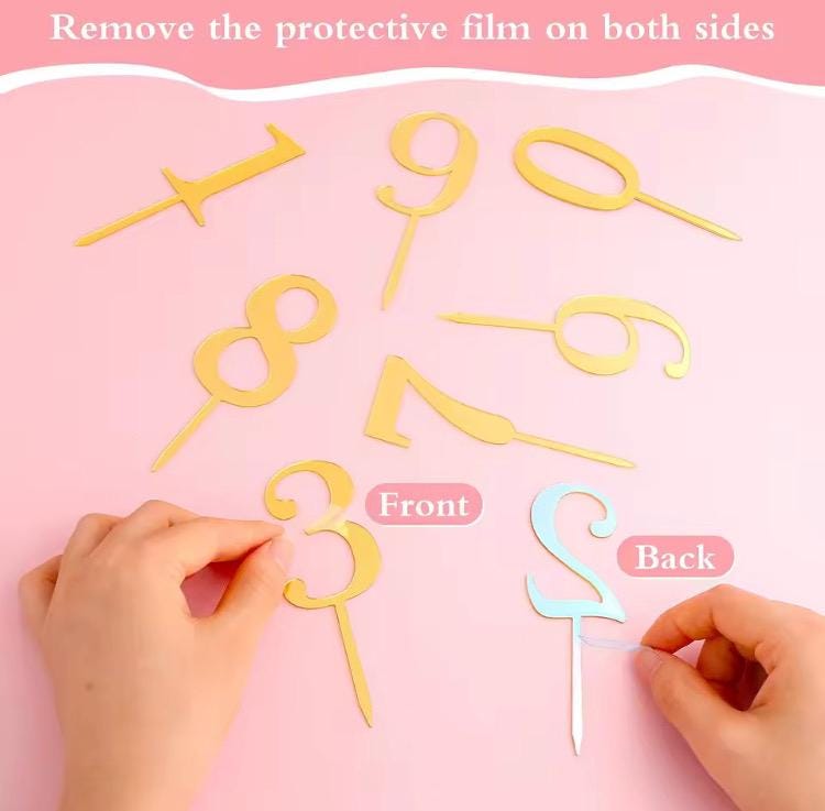 Gold Acrylic Number Cake Topper: Birthday Anniversary Party Decor - Etsy