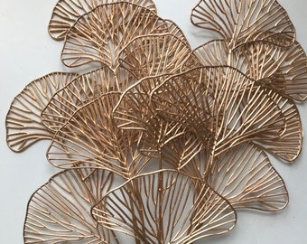 Artificial / Faux Gingko Stem | 3 Gingko Leaves | Gold | Cake Topper | Cake Decorating | Crafting |