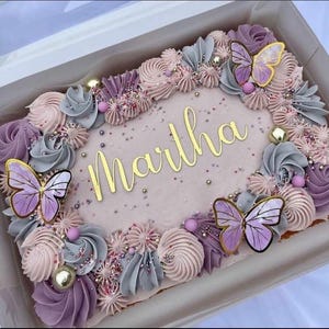 10 piece Lilac Butterfly Cake Toppers with gold accents  | Cakes | Cupcakes | Arts Crafting | Girl | Birthday Cake | Pretty Decorations | UK