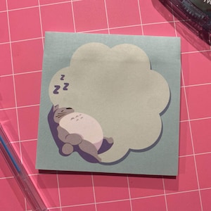 My Neighbor Totoro ZZZ Sleeping, Cute Adhesive Sticky Notes with 50 Sheets, Studio Ghibli Cute Stationery, for Journal, Penpal