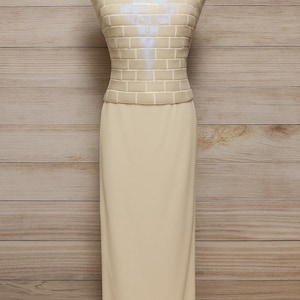 Vintage Daymor Couture by C. Mercedes Ferreira | Strapless Sequin Gown | Champagne Formal Dress | Made in Canada | Size 8