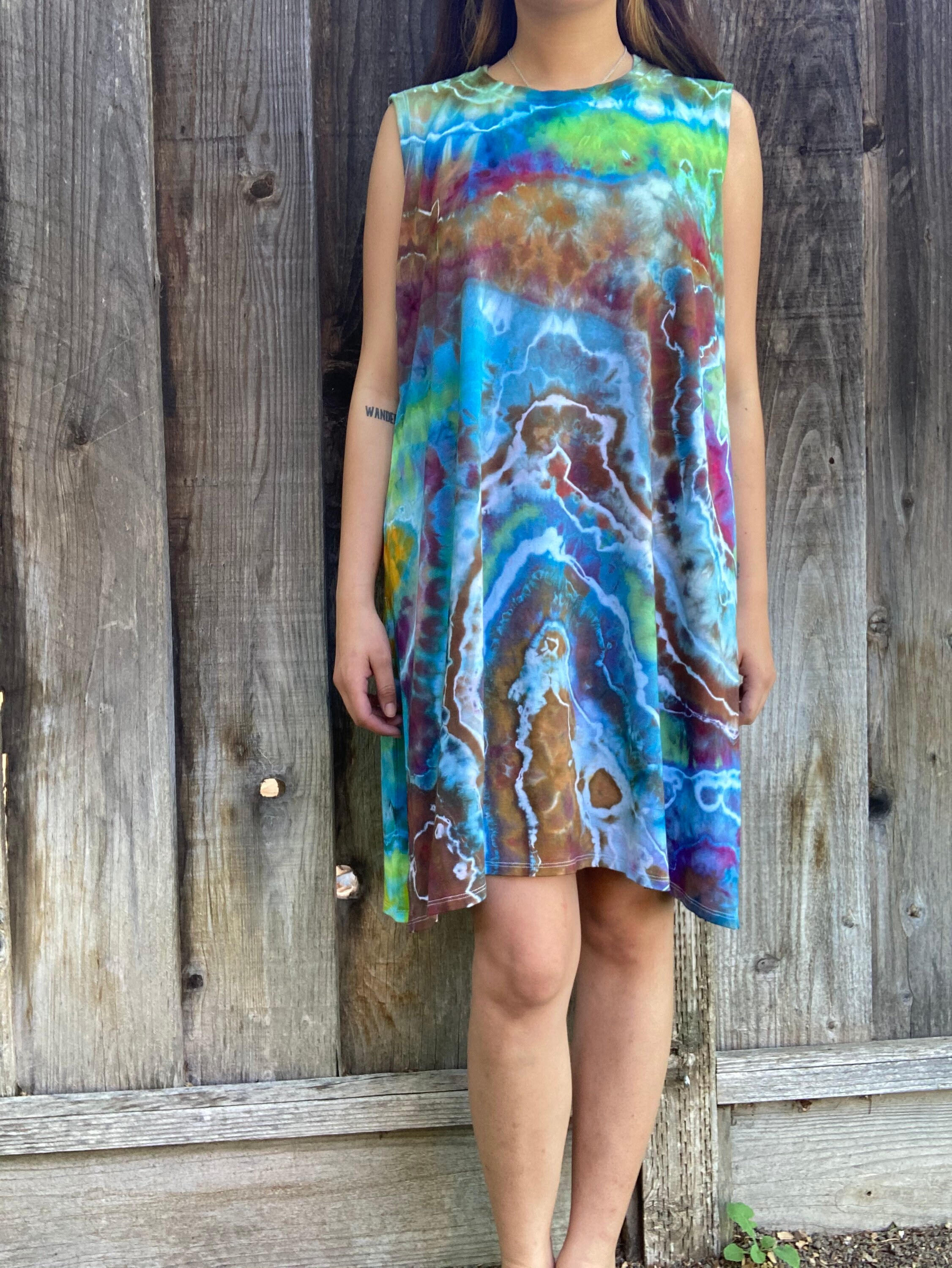 13+ Rainbow Tie Dye Dress