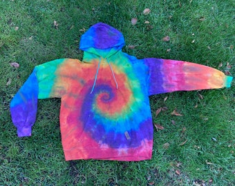 Rainbow hoodie size large