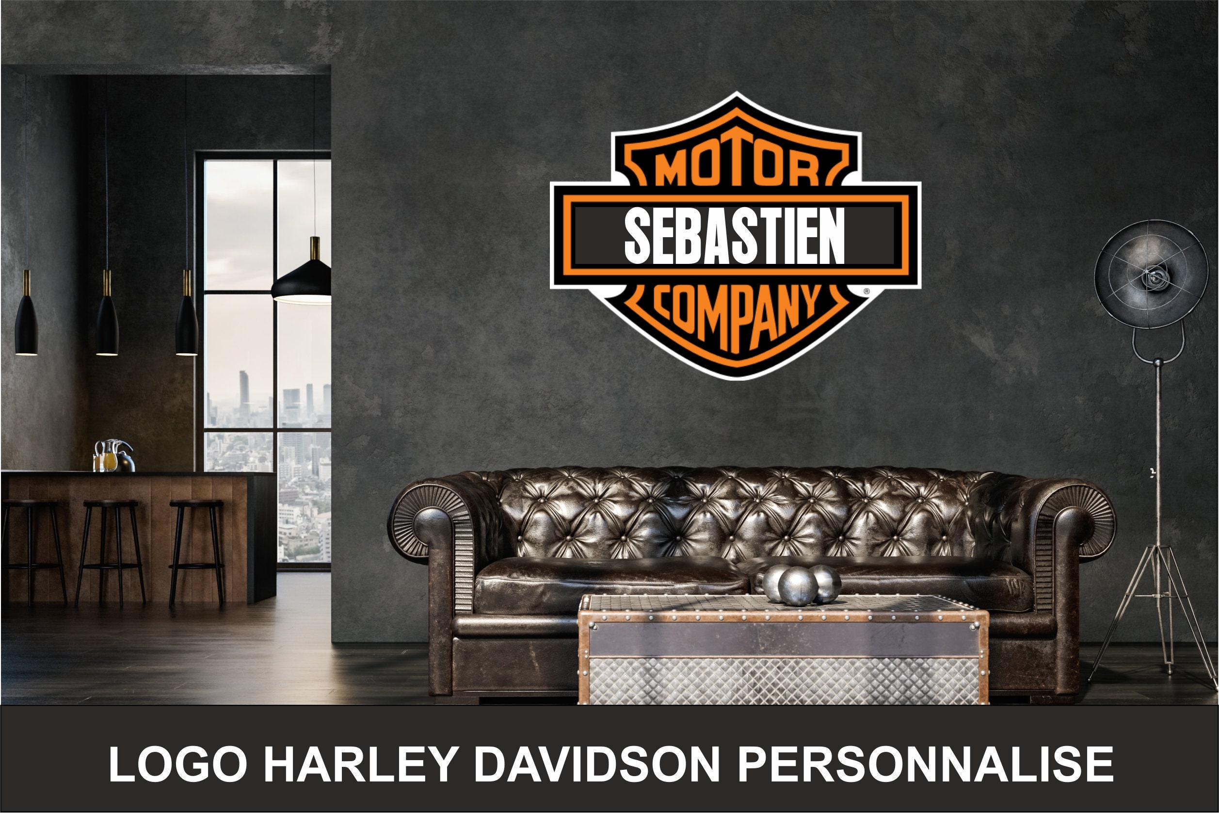 sticker Look Harley Davidson Personnalisé