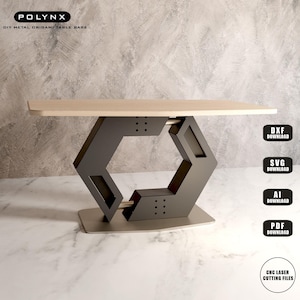 Metal Dining Table Base Template DXF File for Laser Cutting or CNC | DIY Furniture | Metal Furniture Pattern | Digital Download | Hexa Model