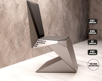 Metal Origami Chair Template DXF File for CNC cutting / Parametric Furniture DIY Plans