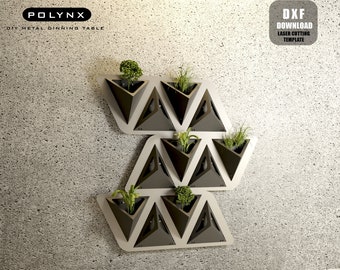 Metal planter Template in DXF File, Metal Planter Pots Laser cutting Template, Origami Metal Planters, Garden Decoration Planters