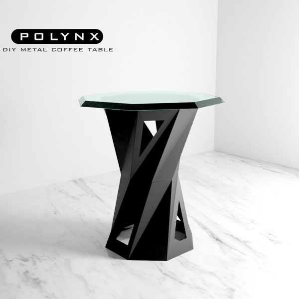 DIY Metal Origami Dining Table Base , Metal Table base Laser cutting Template,Parametric Design, Lowpoly Furniture, Metal furniture DXF file