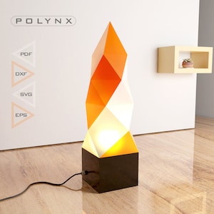 Paper Lamp CRYSTAL , Floor Lamp DIY Template , Interior Decor Papercraft , Lowpoly Papercraft , 3D Lamp DIY , Lamp svg , Lamp dxf , pdf