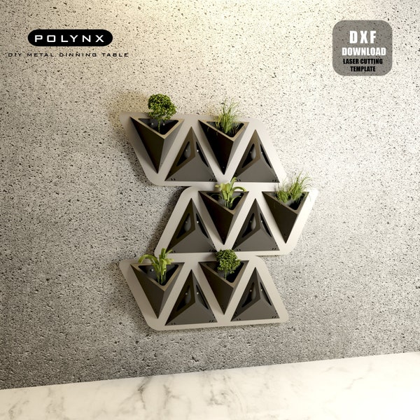 Metal planter Template in DXF File, Metal Planter Pots Laser cutting Template, Origami Metal Planters, Garden Decoration Planters