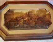 Folk art shadow box diorama