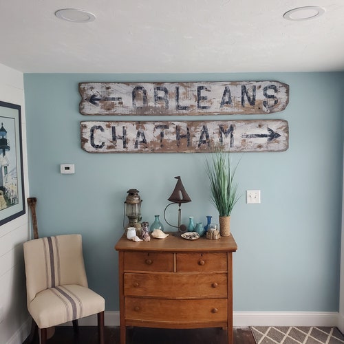Custom large weathered wood sign, Distressed shops wood sign, custom town sign
