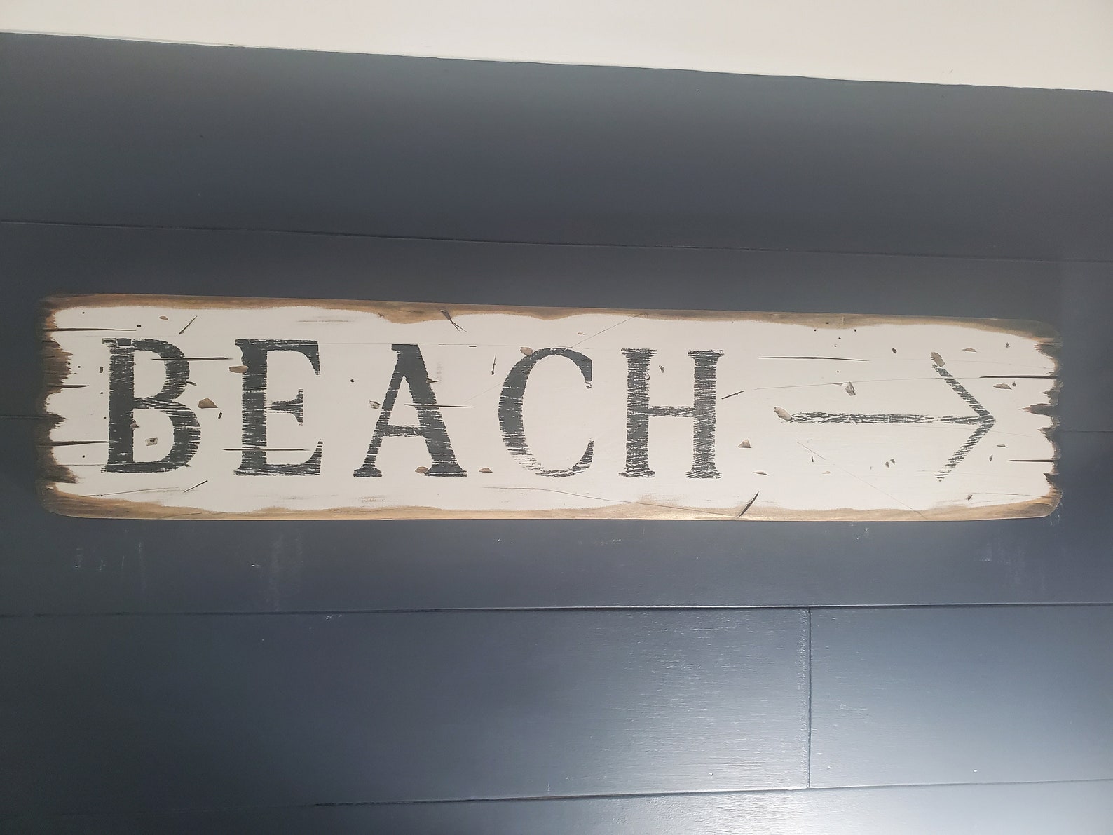 Weathered BEACH Arrow Sign Beach Sign Beach Decor Coastal - Etsy