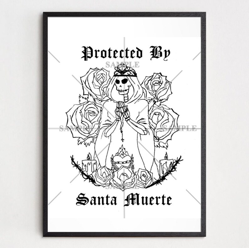 Santa Muerte Printable Art Download Art Print - Etsy