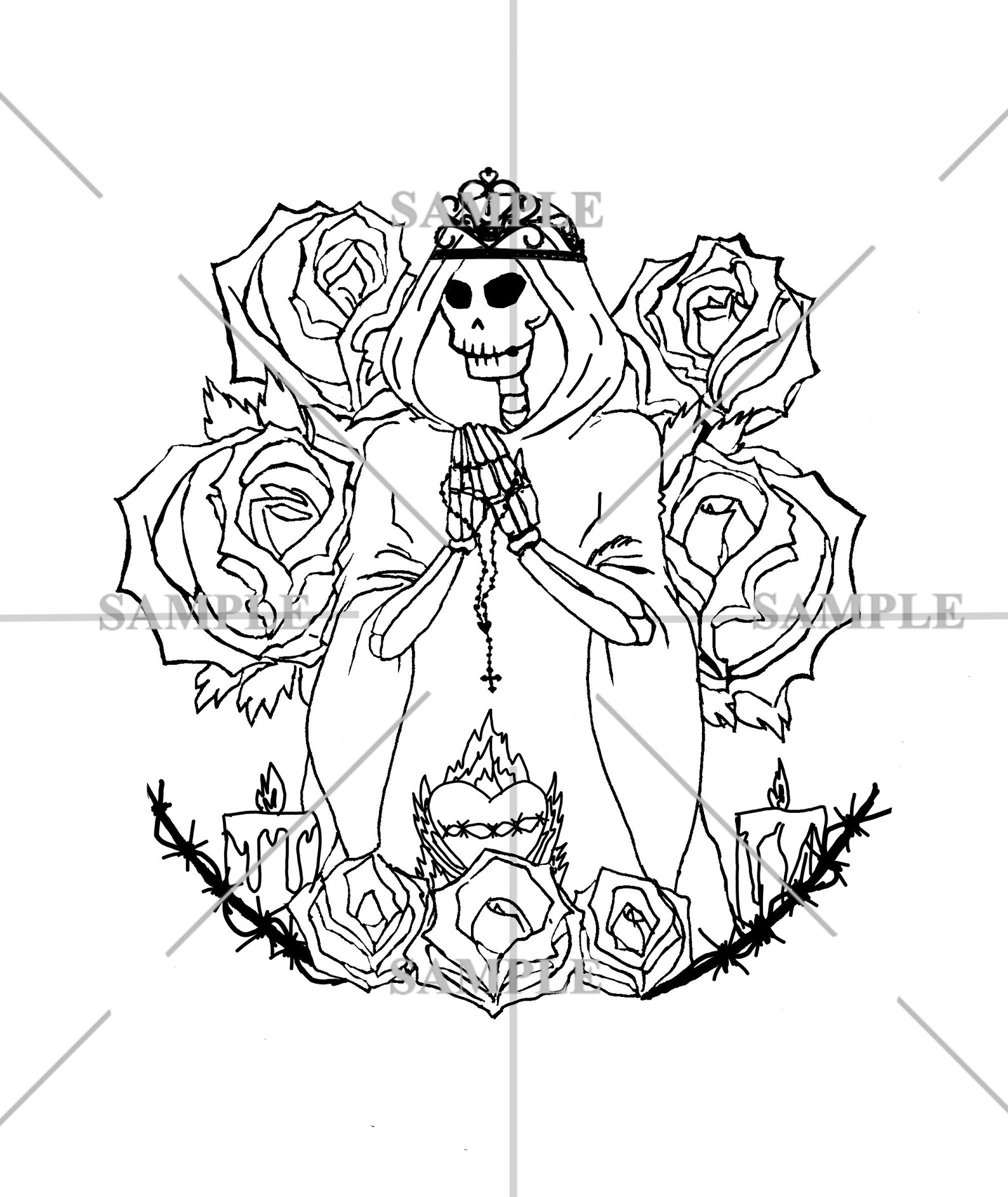 Santa Muerte Printable Art Download Art Print Etsy Santa Muerte Printable Art Download Art Print Etsy