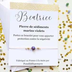 Bracelet en pierre naturelle cadeau spirituel message significatif personnalisé bijoux style minimaliste bangle avec carte de vœux pour amie