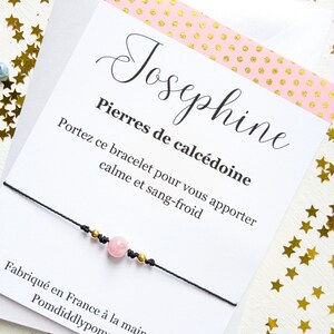 Bracelet en pierre naturelle cadeau spirituel message significatif personnalisé bijoux style minimaliste bangle avec carte de vœux pour amie