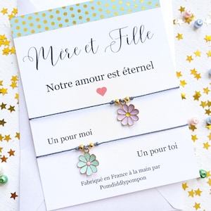 Bracelet pour mère et fille, carte avec enveloppe, bracelet d'amitié, cadeau pour maman, cadeau pour fille, cadeau de fête des mères
