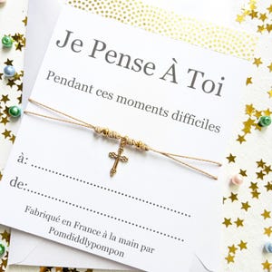 Carte de vœux personnalisée avec bracelet, cadeau pour un être cher, en sympathie, en pensant à vous, vœux de condoléances