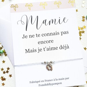 Bracelet ajustable pour une future maman, cadeau pour une femme enceinte, momento pour une nouvelle maman, carte pour une future maman