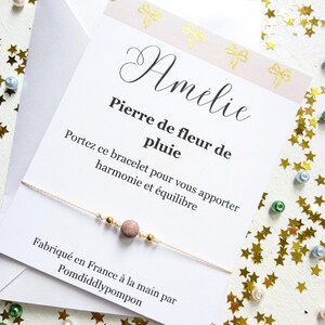 Bracelet en pierre naturelle cadeau spirituel message significatif personnalisé bijoux style minimaliste bangle avec carte de vœux pour amie