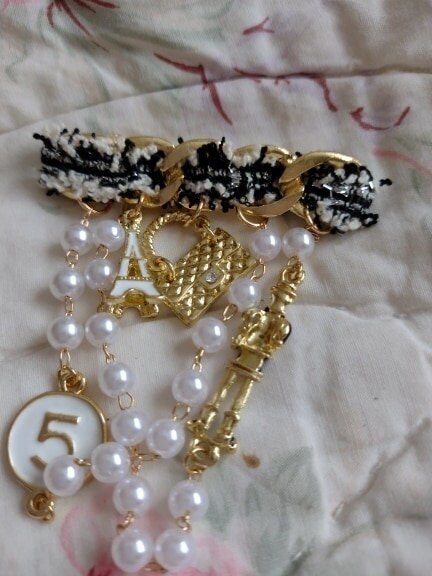 Retro Handmade Pin Tassel Chain Pearls Rhinestone Camellia - Etsy
