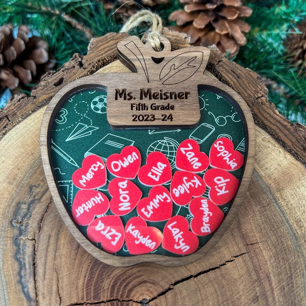 Teacher Shaker Style Ornament Personalized Custom Ornament