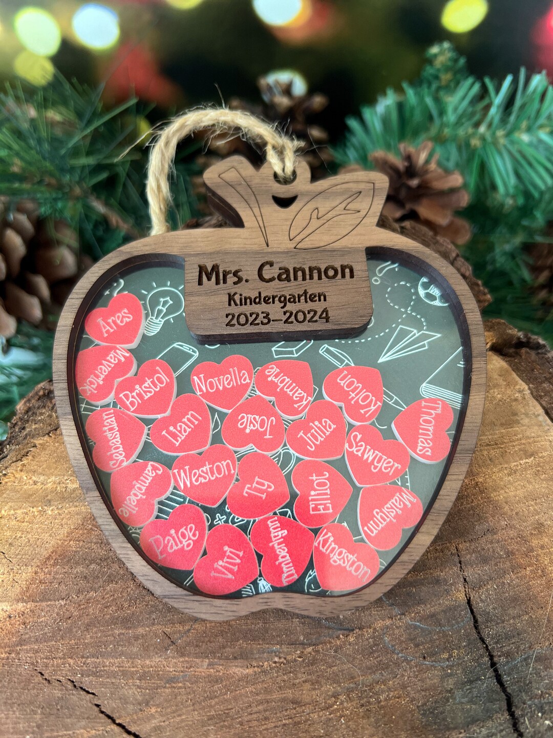 Shaker Ornament Teacher Personalised Ornament