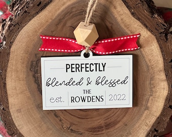 Blended and Blessed Family Christmas Ornament