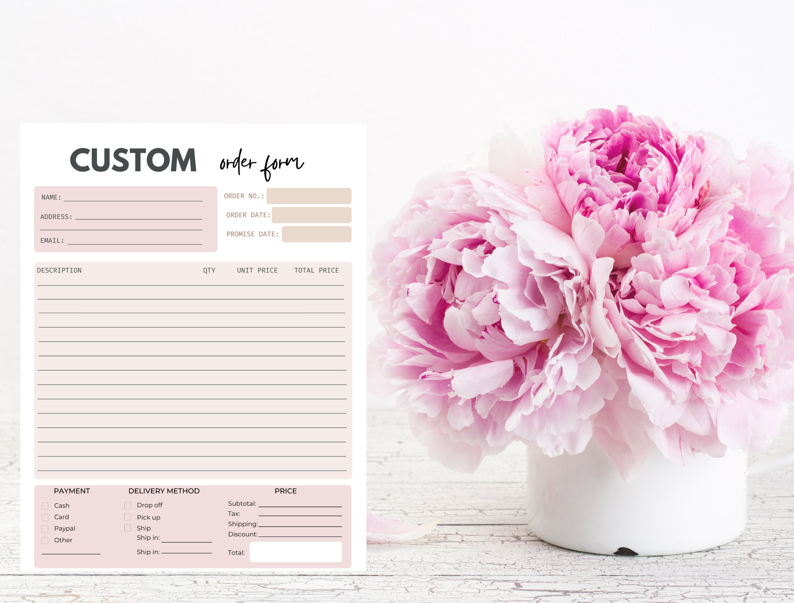 Fillable Order Form Bundle | Tshirt Order Form | Custom Order Form ...