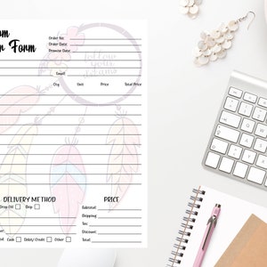 Custom Fillable Order Form | Order Form Template Printable | Order Form for Crafters | Order Form Template | Instant Digital Download |