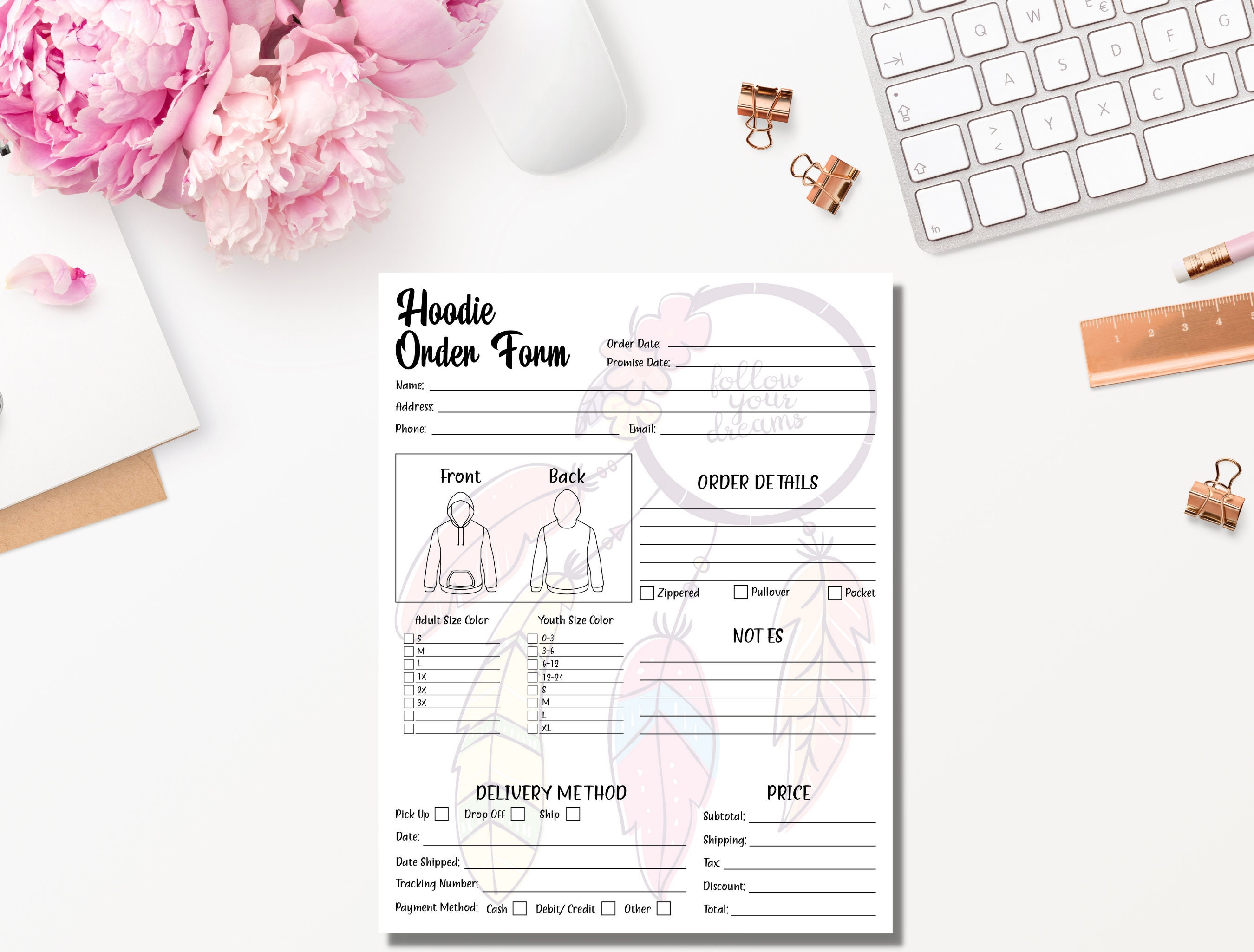 Hoodie Order Form Template Printable Custom Hoodie Order Form Order Hoodie Order Form Template Printable Custom Hoodie Order Form Order