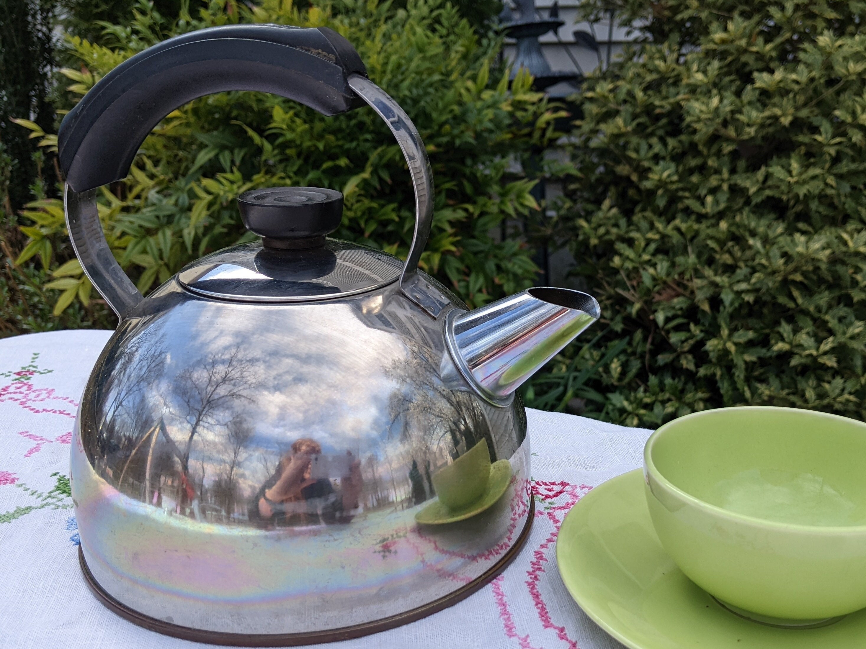 2 1/3 Qt Revere Ware Copper Red Aluminum Whistling Tea Kettle Made in Rome,  NY Vintage Revere Red Kettle More Revere in 19thrifty Shop 