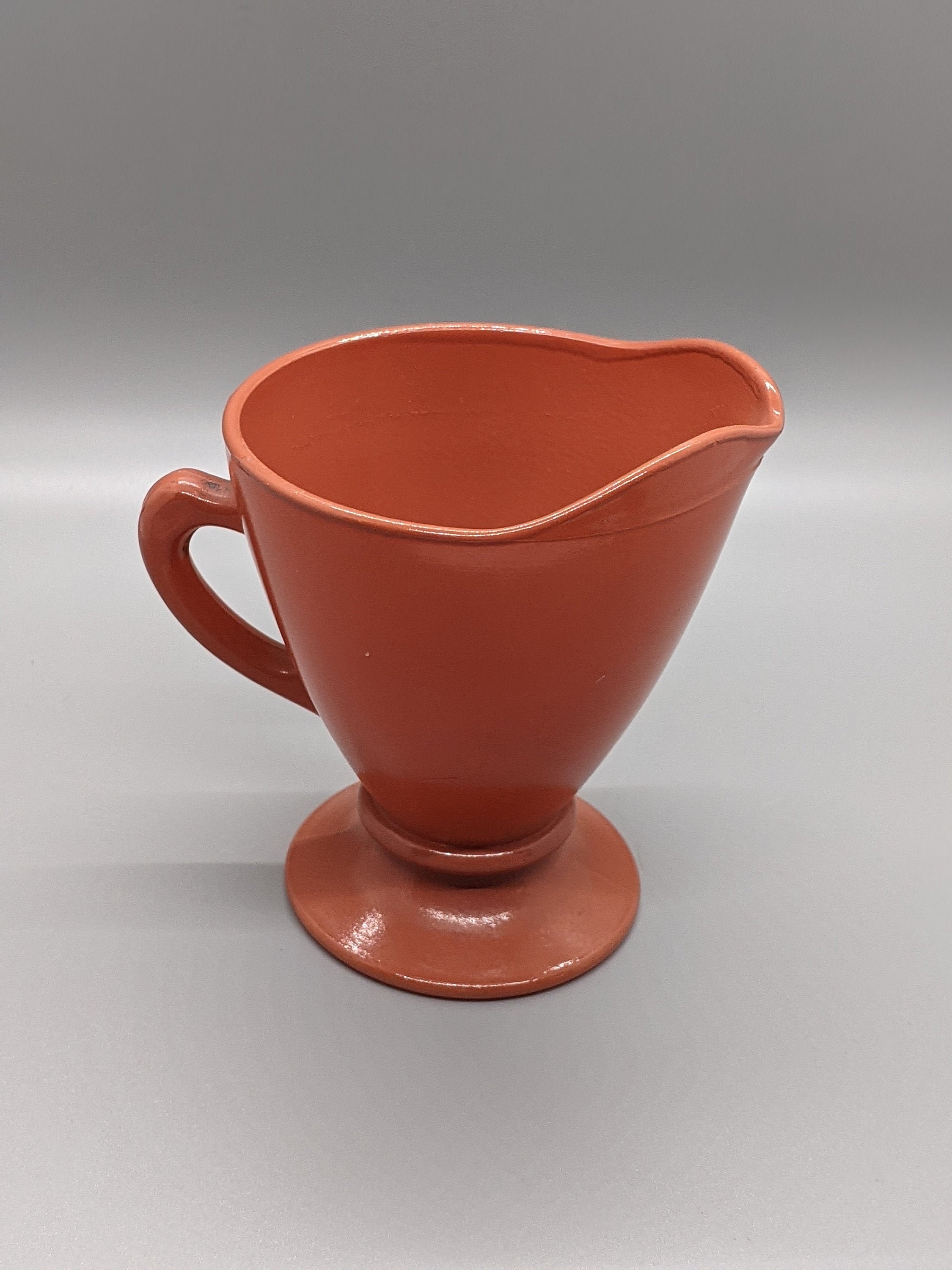 FireKing Milk Glass Creamer in Fiery Burnt Orange Anchor Etsy