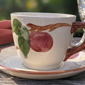 FRANCISCAN APPLE CUP and Saucer Tea Set | Johnson Brothers 1995 England Pottery Authentic Vintage Classic Tea Coffee Serving Design