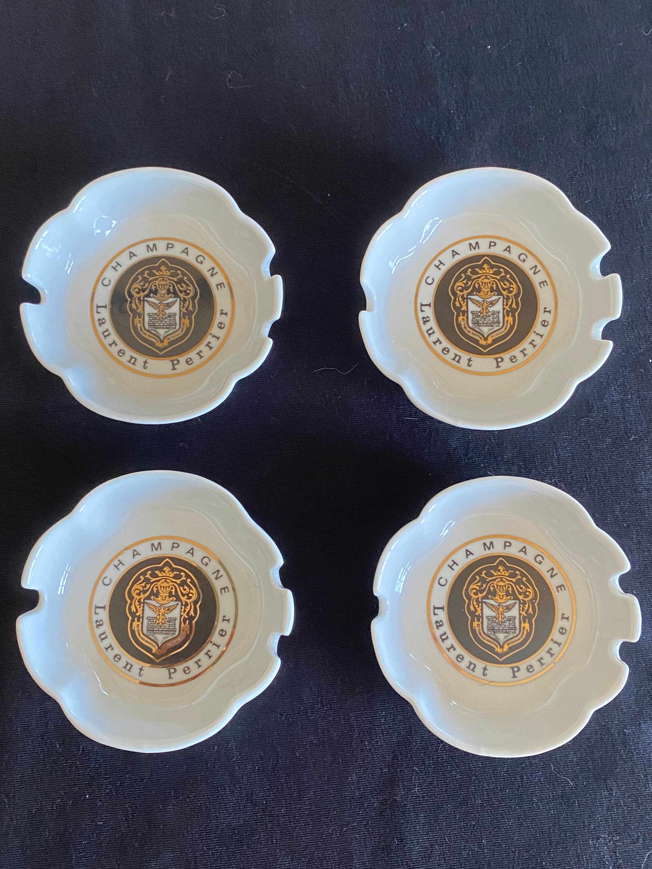 Laurent Perrier Champagne Porcelaine Ashtrays Set of 4 - Etsy