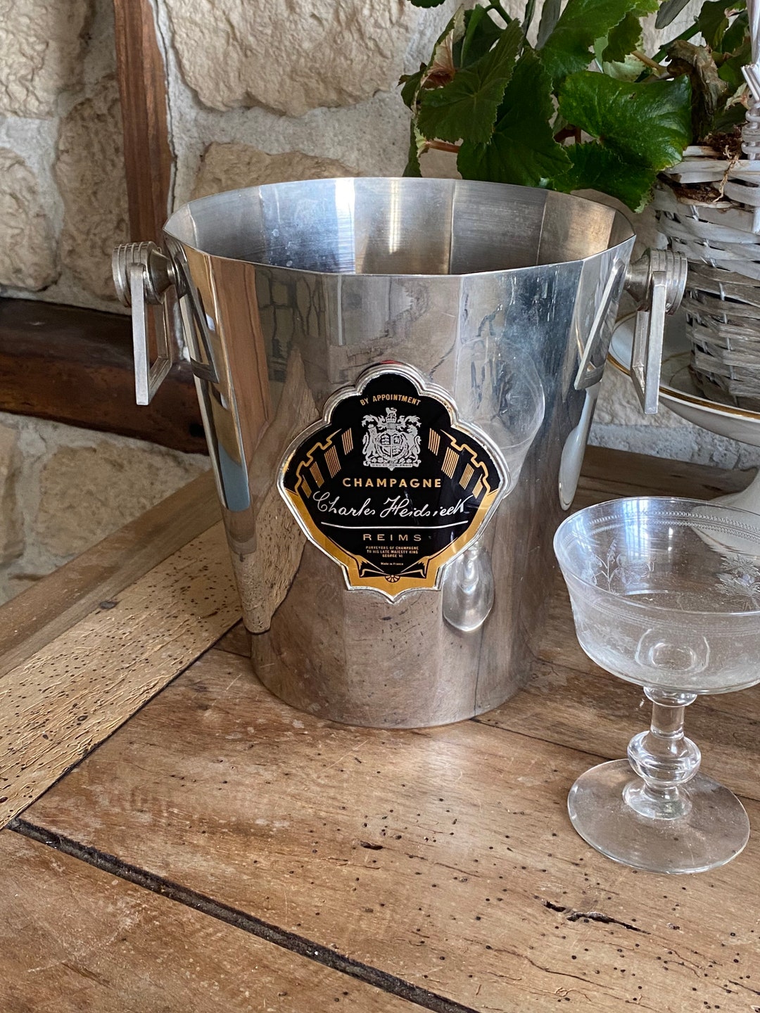 Seau à Champagne Piper Heidsieck Argit - Métal Argenté - Art Déco Années 1920-1949
