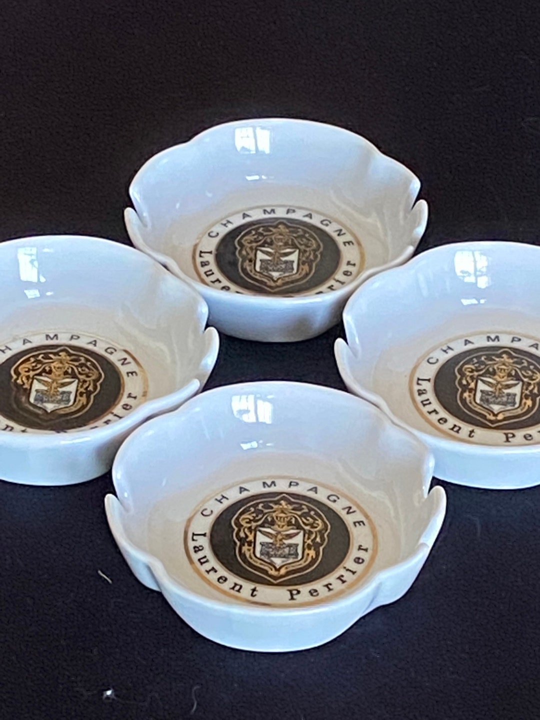 Laurent Perrier Champagne Porcelaine Ashtrays Set of 4 - Etsy