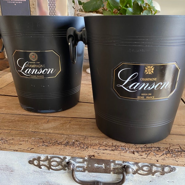 Lanson Champagne 2 Champagne buckets in aluminium coated in a black laquer crafted by ARGIT price is for the pair