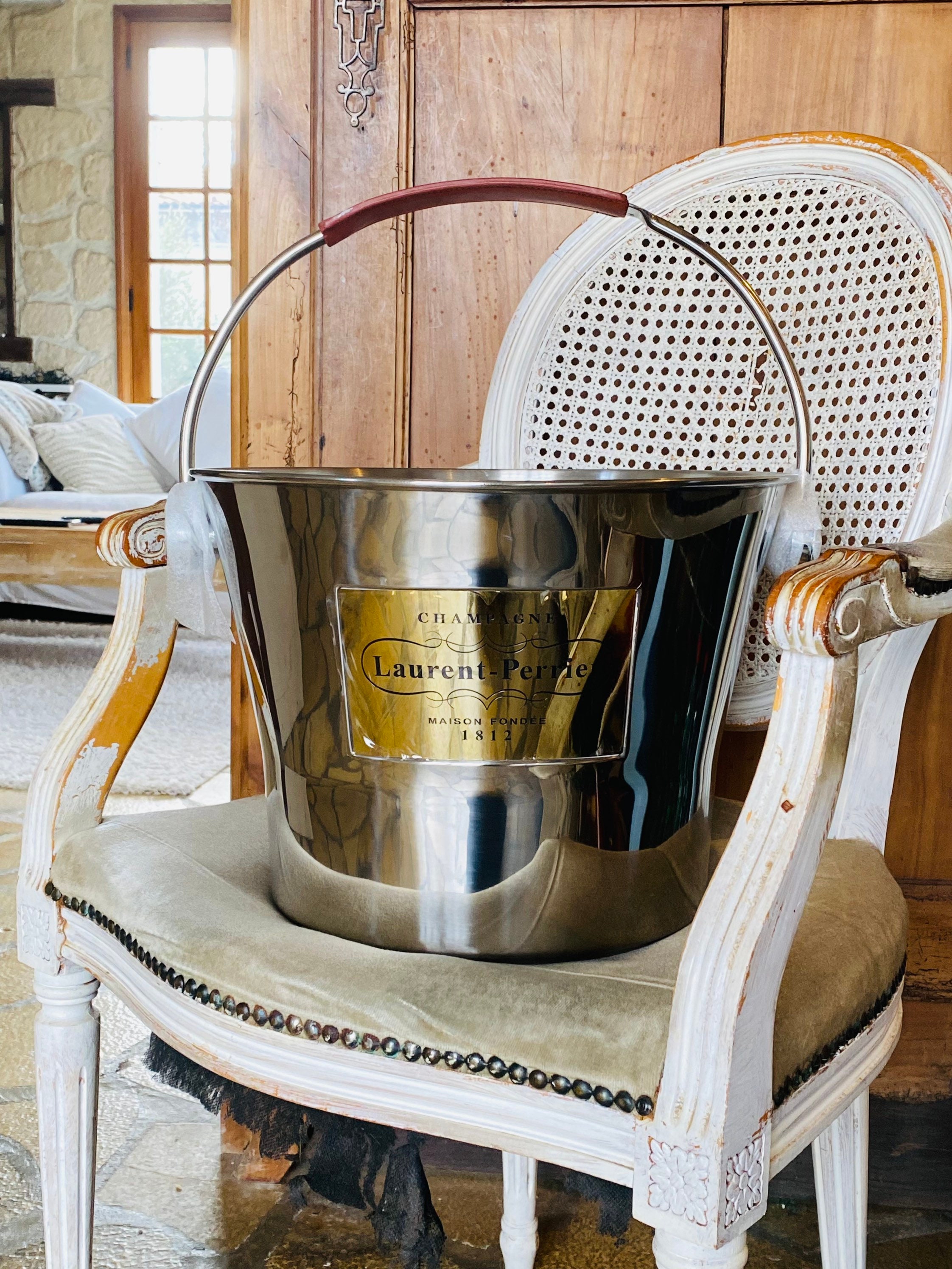 Laurent Perrier Champagne Bucket, XXL , Terracotta Leather Handle