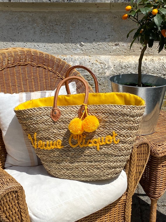Veuve clicquot straw bag deals