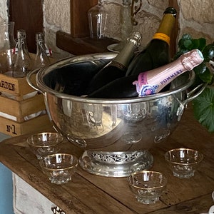 Seau à Champagne DEUTZ – Rare Vasque En Inox – Ice Bucket Vintage