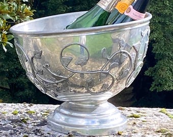 Seau à Champagne Pommery - Métal Argenté - Reproduction Sous Licence - 21cm