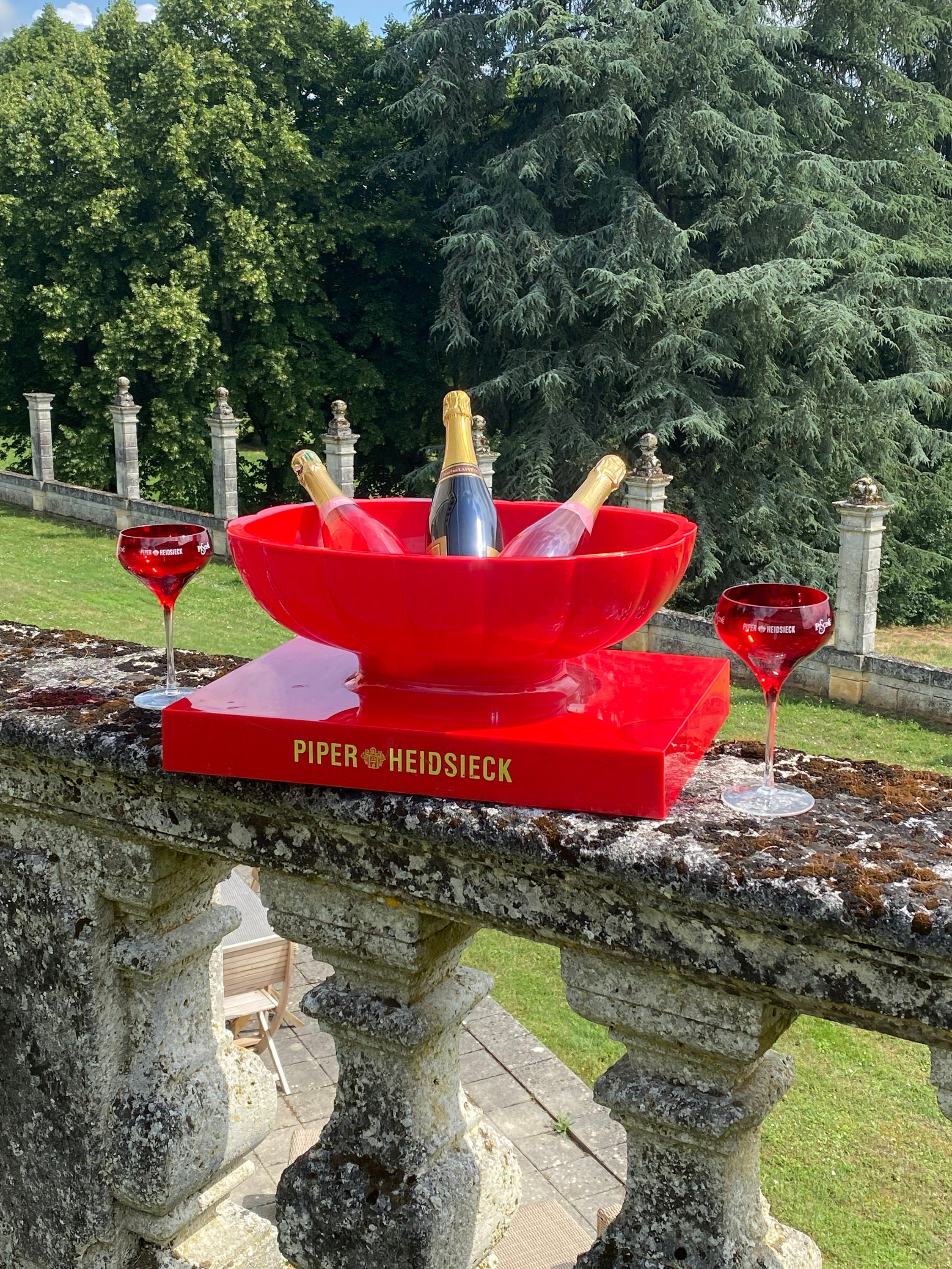 PIPER-HEIDSIECK シャンパンクーラー　ピンク&amp;レッド　インテリアに シャンパーニュ・パイパー・エドシック・ロゼ・ソヴァージュ
