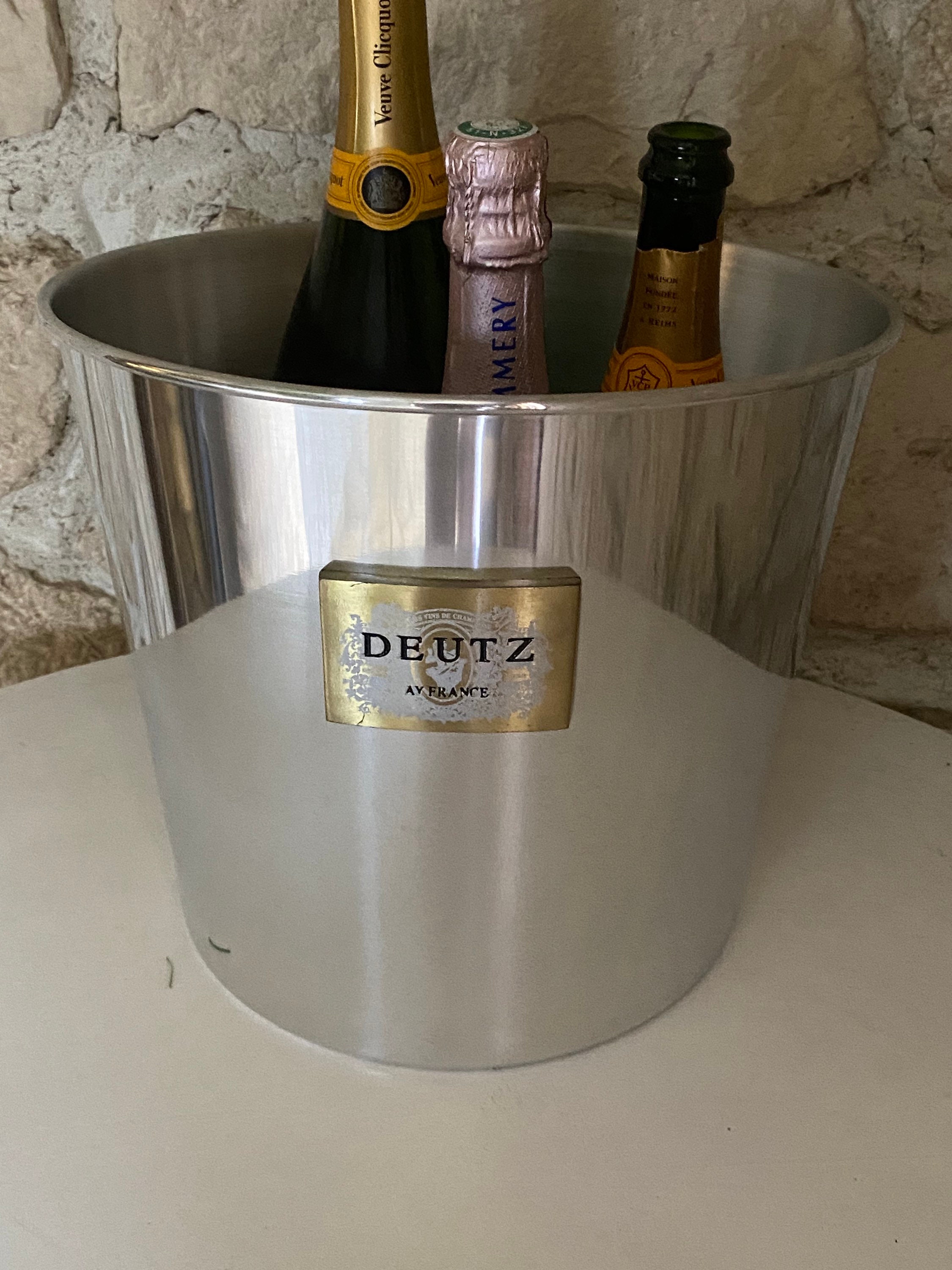 Seau à Champagne DEUTZ – Rare Cooler Ice Bucket – Inox – Occasion